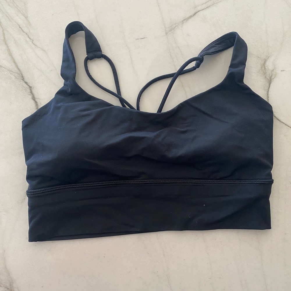 Women's Lululemon Black Sports Bra Size 8 Long Line
